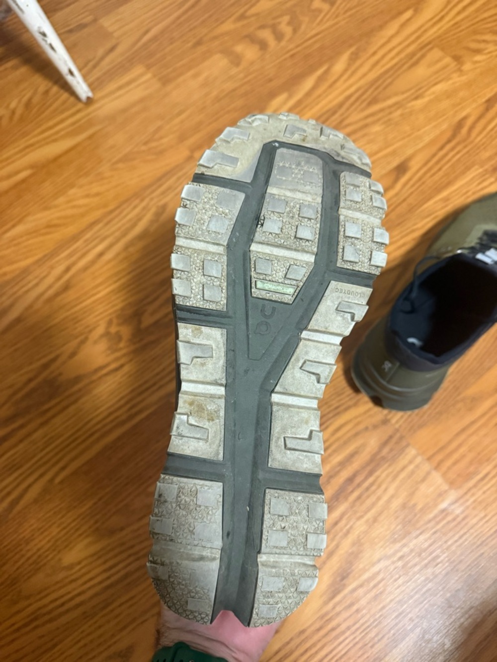 On Running Men's Olive Green Trail Running Sneakers - Picture 6 of 7